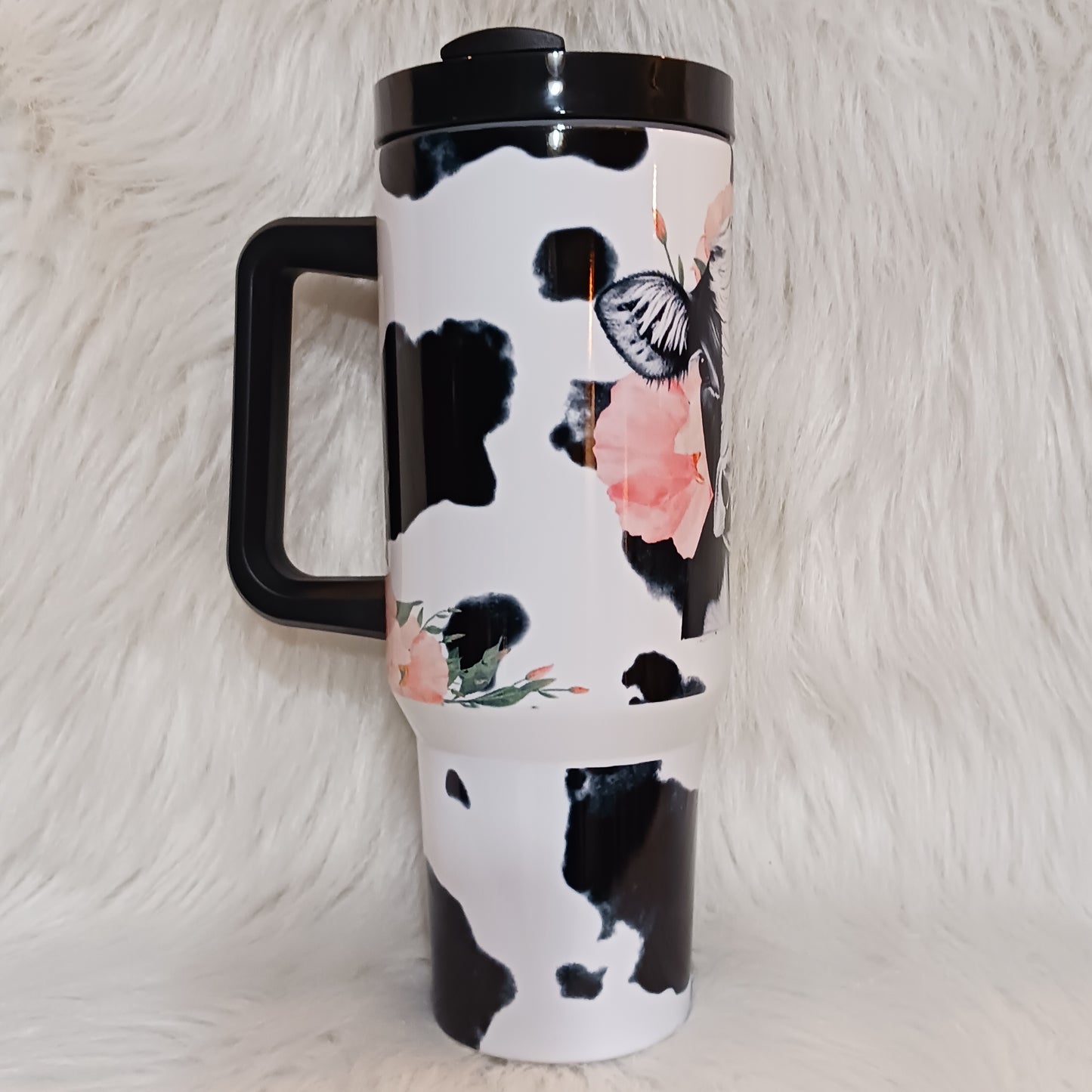 Cute Floral Cow 40oz Tumbler