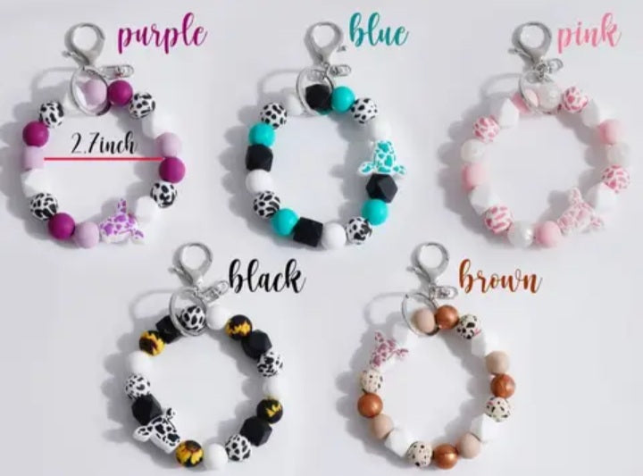 Cow Print Silicon Keychain/Bracelet
