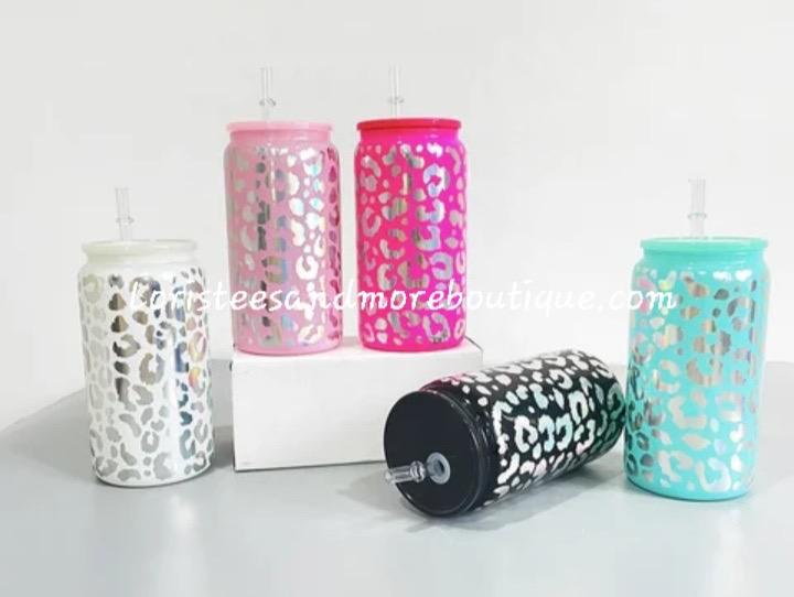 Leopard Print Glass Tumbler