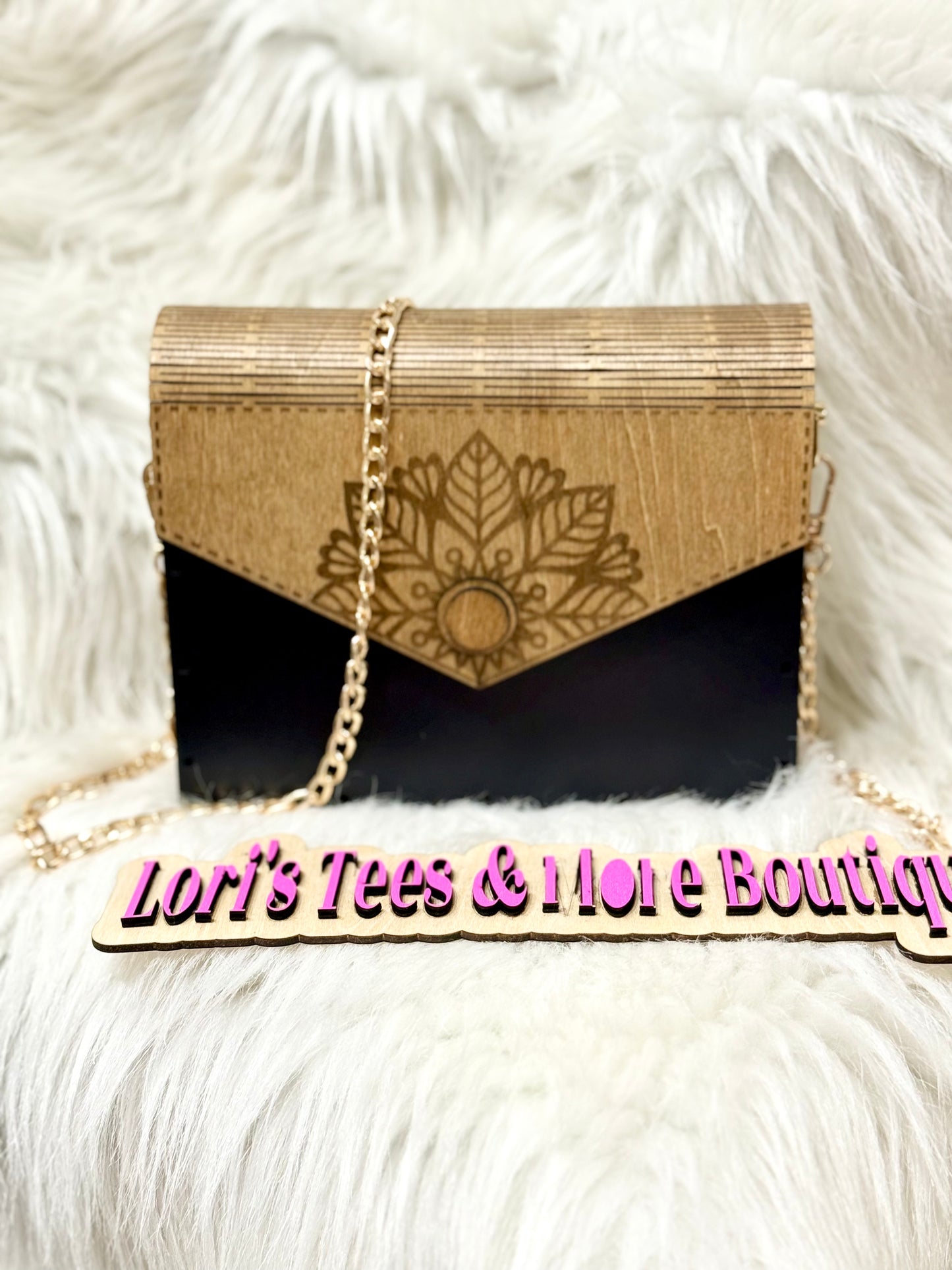 Wooden Crossbody Purse